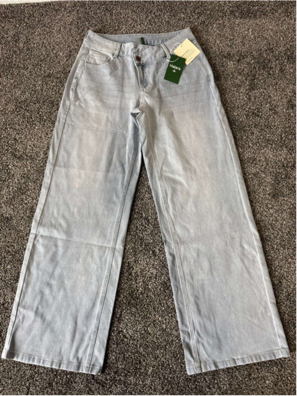 Halara Flex™ Asymmetric Low Rise Baggy Wide Leg Washed Jeans Size Small Long - Picture 6 of 16
